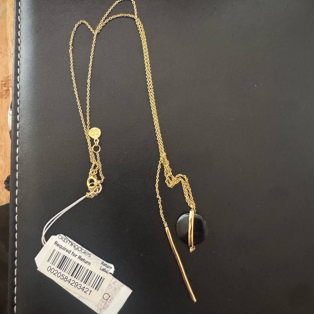 Black and Gold Lightning Bolt Necklace